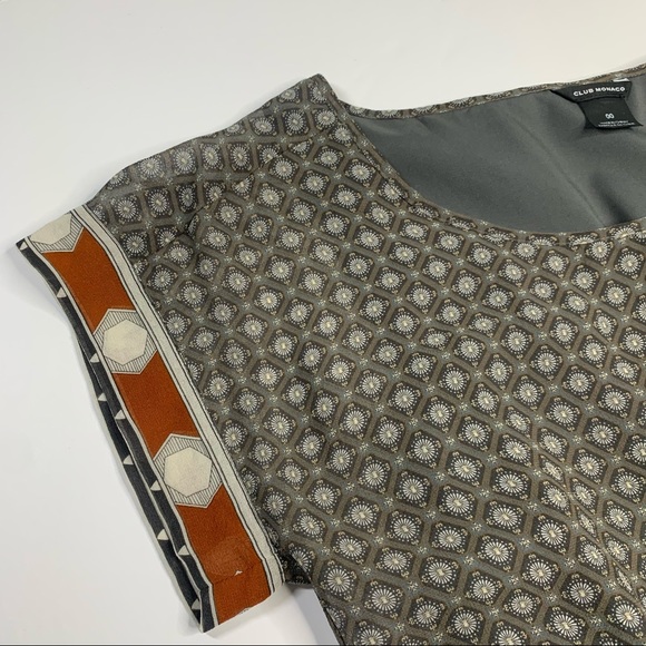 CLUB MONACO 100% SILK PATTERNED LINED DRESS 00 - Picture 4 of 9